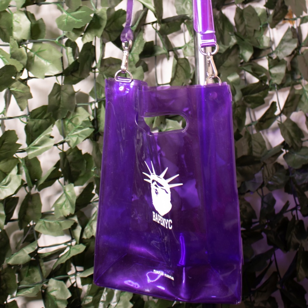 BAPE Nana-nana A4 Shoulder Bag In Clear Purple
